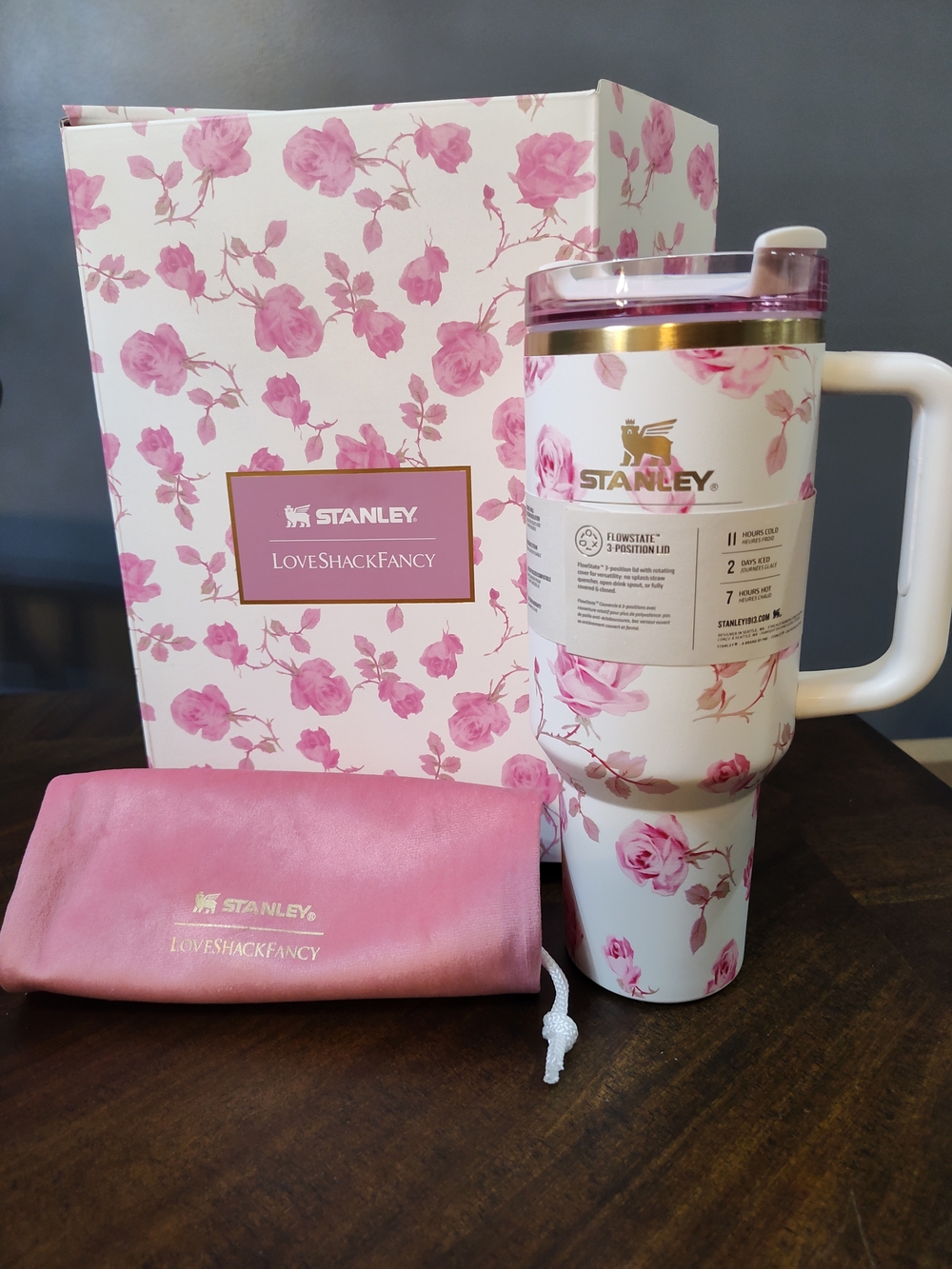 Stanley LoveShackFancy Floral Travel Tumbler - Pink & White